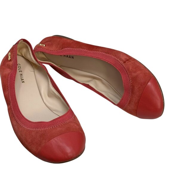 Cole Haan Elbridge Tandori Spice Leather Suede Cap Toe Ballet Flats - Picture 9 of 9